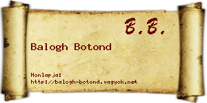 Balogh Botond névjegykártya